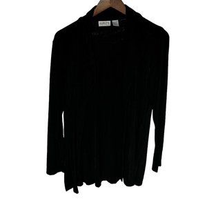 Chico's Travelers Black Open Cardigan Size 1/Medium/10